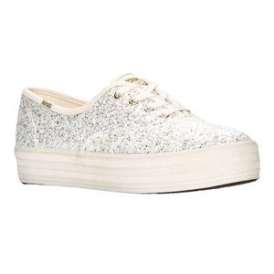 Keds Women’s Platform Glitter Celebration Lace Up, Size 8.5